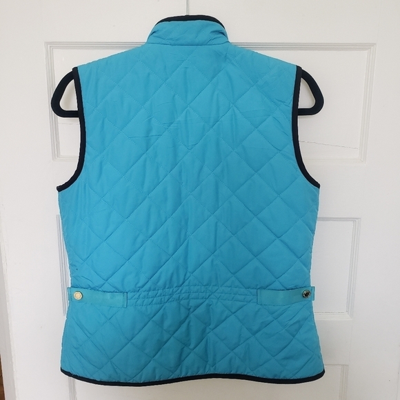 RALPH LAUREN WOMEN EQUESTRIAN REVERSIBLE QUILTED VEST BLACK TURQUOISE SM… - Picture 4 of 15